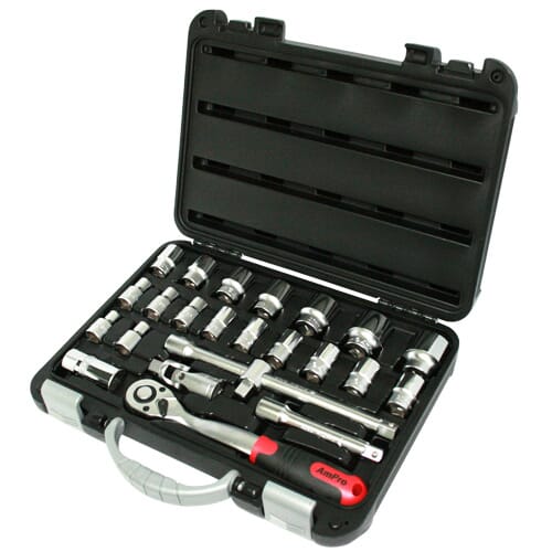 AmPro Socket Set 1/2 in Dr 10-32mm 6pt 24pc in Blowcase