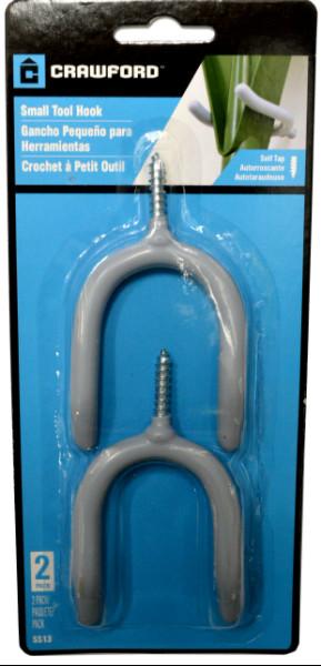 Crawford Screw in Storage Hook Pvc 2pce #SS13