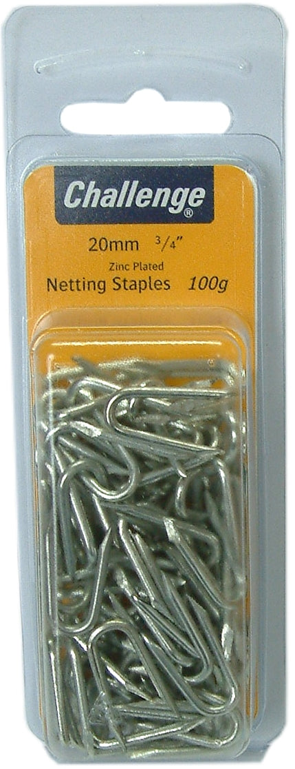 Challenge Netting Staples - 100gm Blister Pack 20mm