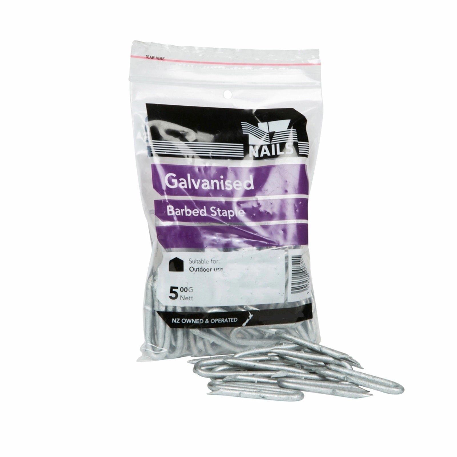 NZ Nails Staples - Galvanised Barbed 500gm 40mm x 4.0mm