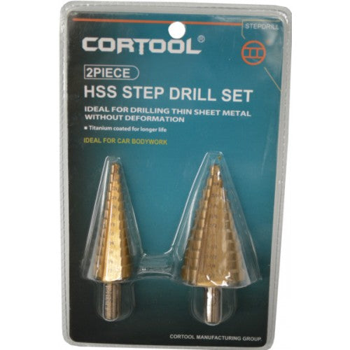 Xcel Step Drill Set Titanium Coated 3/16-7/8 & 1/4-1 3/8 inch 2-pce