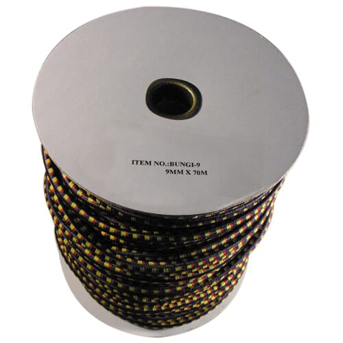 Worldwide Bungi Cord 9mm x 70metre Black Only