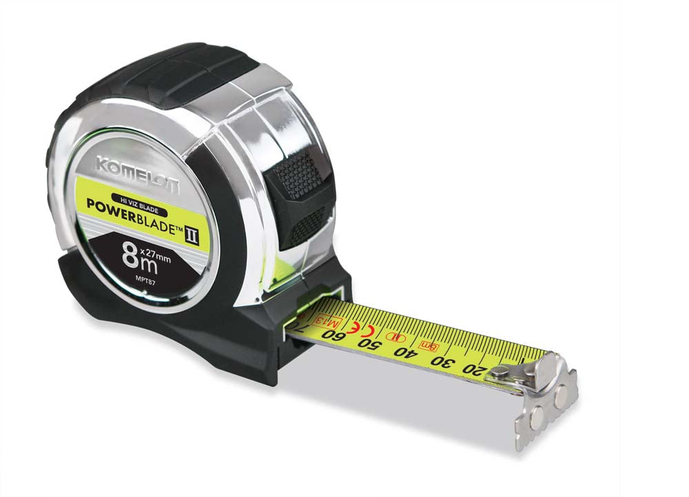 Komelon Hi Viz Measuring Tape, 8M X 27mm Mpt87