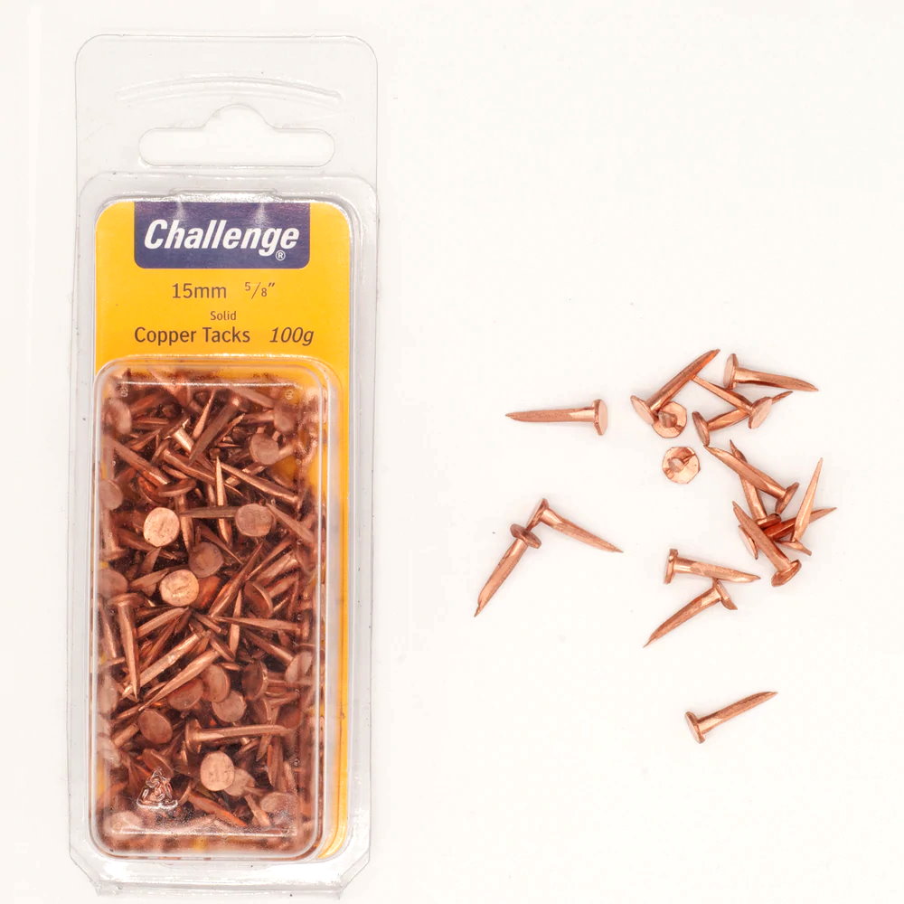 Challenge Copper Tacks - 100gm Blister Pack 15mm