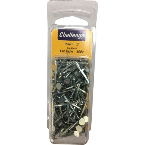 Challenge Zinc Tacks - 100gm Pack 25mm