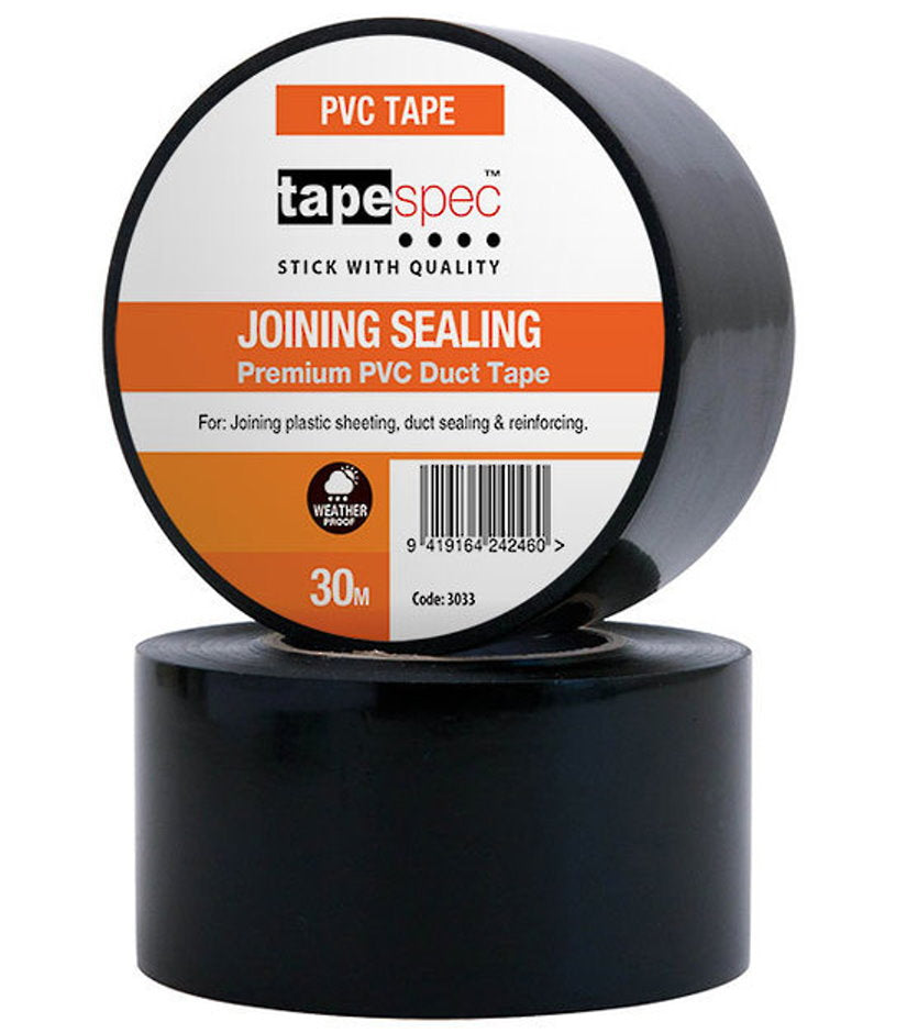 Tapespec Plastic PVC Building/Silage Tape - Black 96mm x 30m