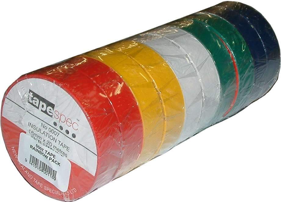 Futureseal insulation Tape - Rainbow Pack 10-pce 19mm x 20m