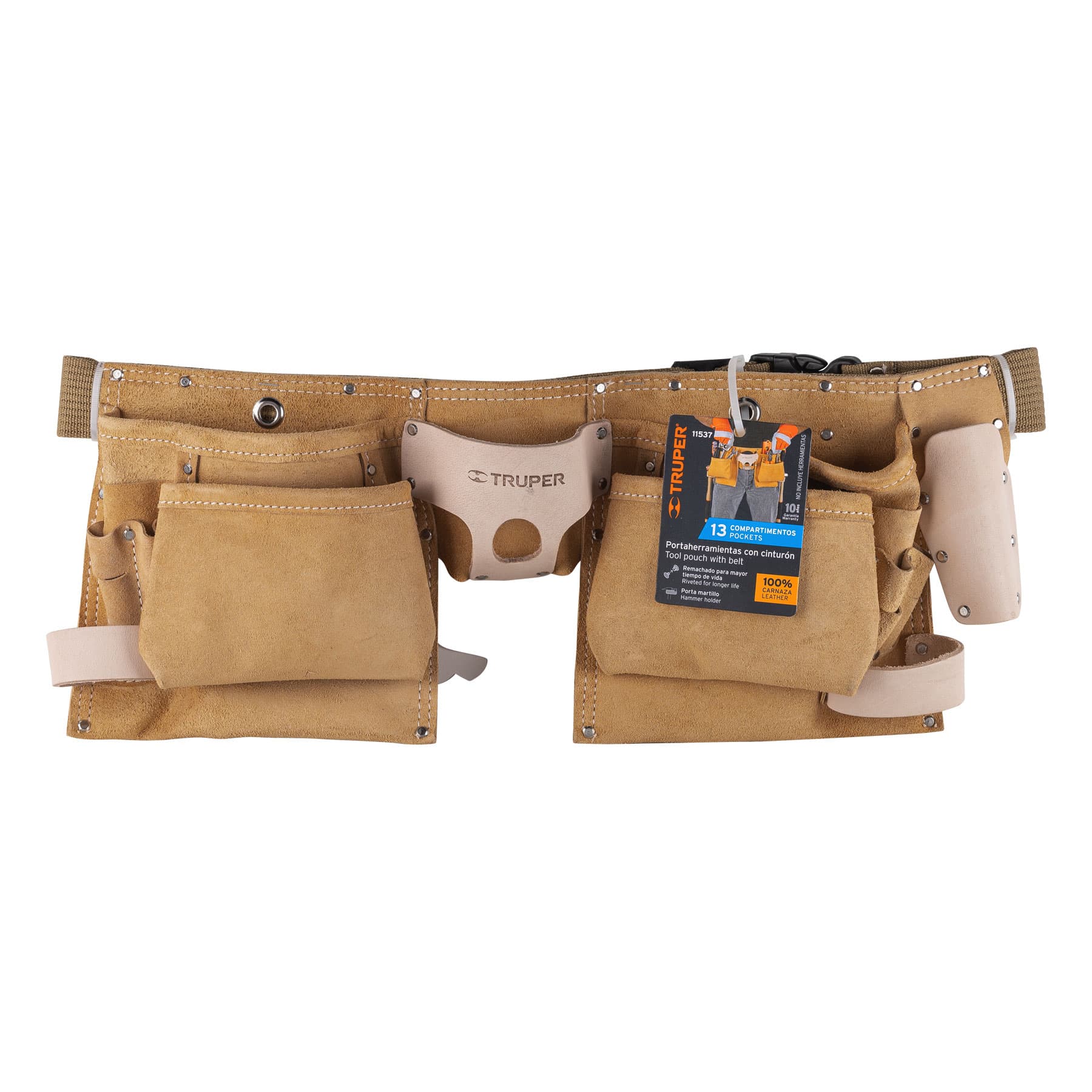 Truper Carpenters Apron 13 Pocket Leather