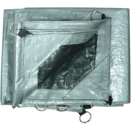 Xcel Tarpaulin - Heavy Duty Silver with O-Ring Eyelets 7.2m x 9m