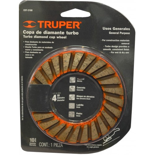 Truper Diamond Cup Wheel 102mm x 22mm