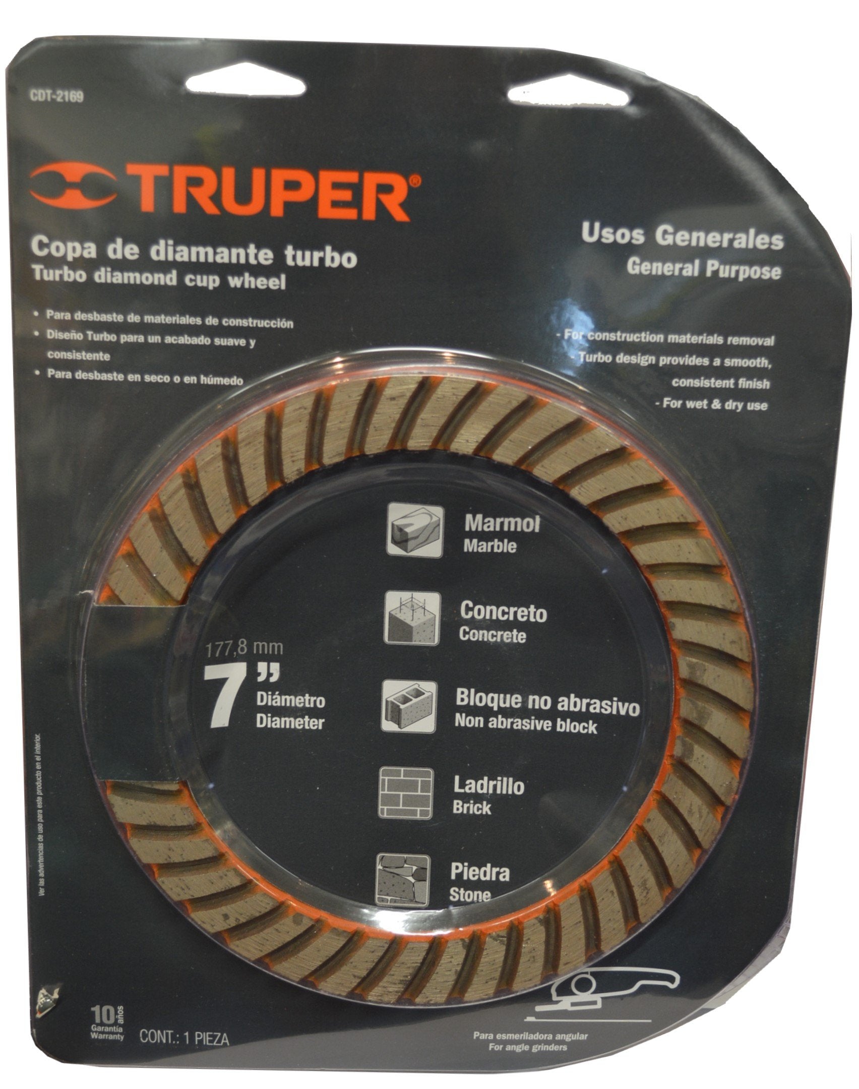 Truper Diamond Cup Wheel 178mm x 22mm