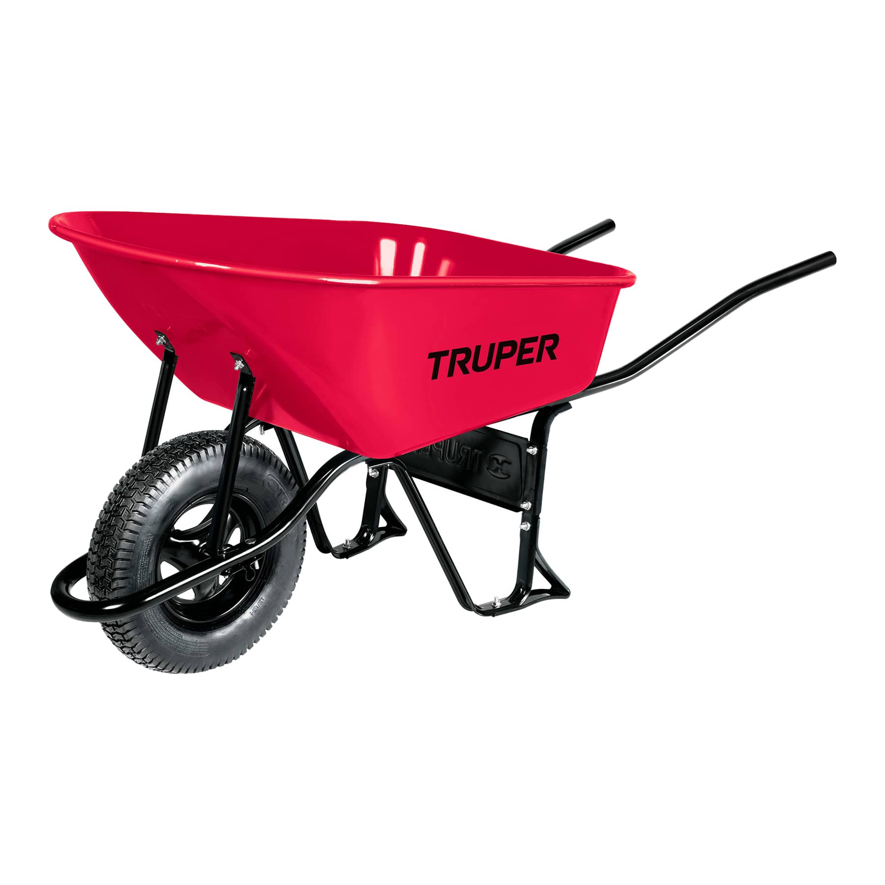 Truper Tradie Wheel Barrow Complete with Red Steel Tray 100L