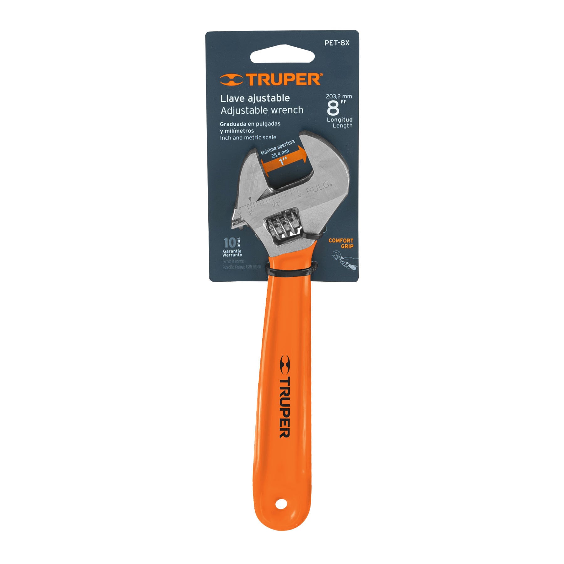 Truper Adjustable Wrench Professional - 200mm