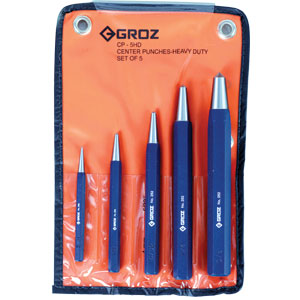 Groz 5Pc H/Duty Centre Punch Set 2.0mm To 10.0mm