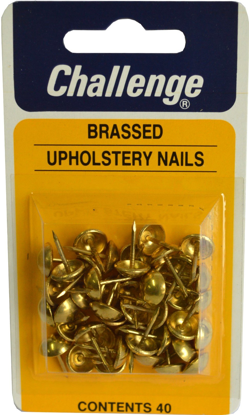 Challenge Upholstery Nails - 75pce Blister Pack Brassed