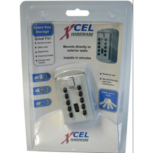 Xcel Key Safe Digital Lock Box - Wall Mounted 5-Key