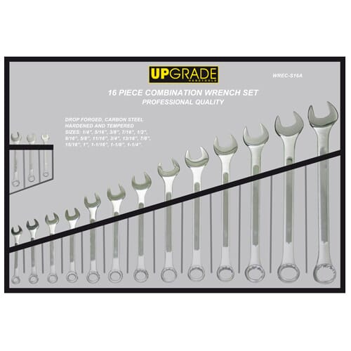 Upgrade 1253Y Combination Wrench Set 1/4-1.1/4 in 16pc