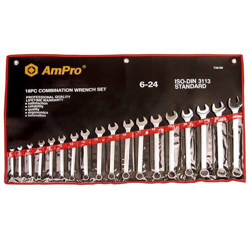 AmPro T40195 Combination Wrench Set 1/4-1.1/4 in 16pc