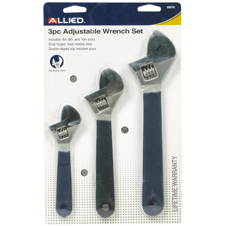 Allied Adjustable Wrench Set 3-pce #89076