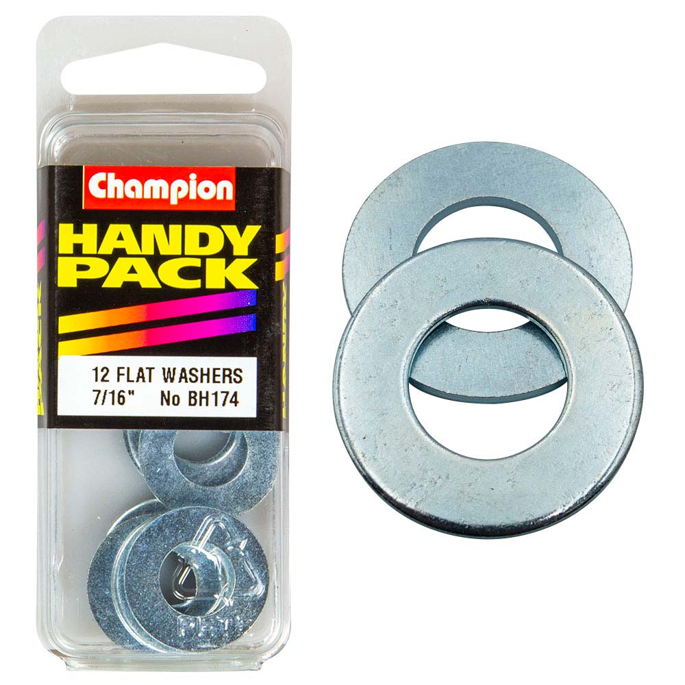 Champion 7/16in Flat Steel Washer Pack of 12