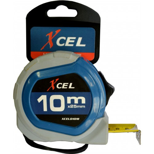 Xcel Tape Measure Blue/Grey ABS Case 25mm Blade - Metric 10m