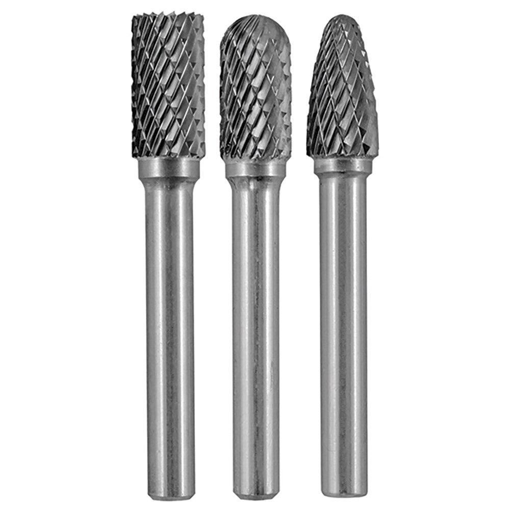 Holemaker 3Pc Carbide Burr Set-3/8in Headx1/4in Dc