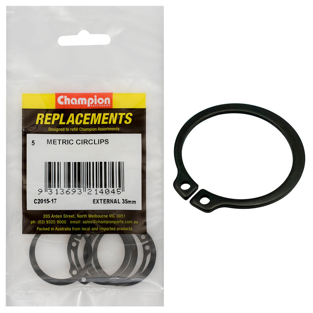 Champion 35mm External Circlip -5Pk