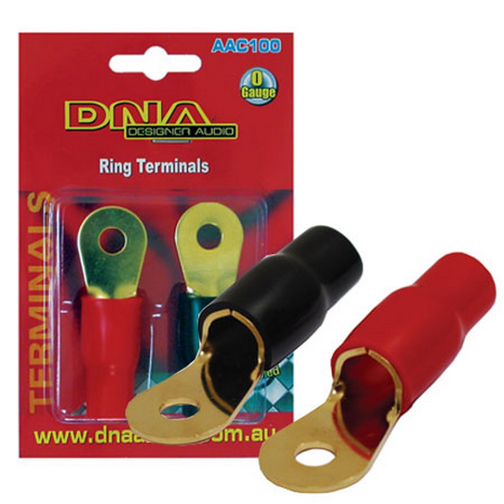 0 Awg Ring Terminals 1 Black / 1 Red