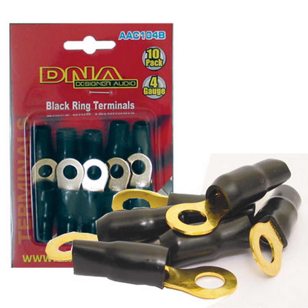 4 Awg Ring Terminal Black 10 Pack