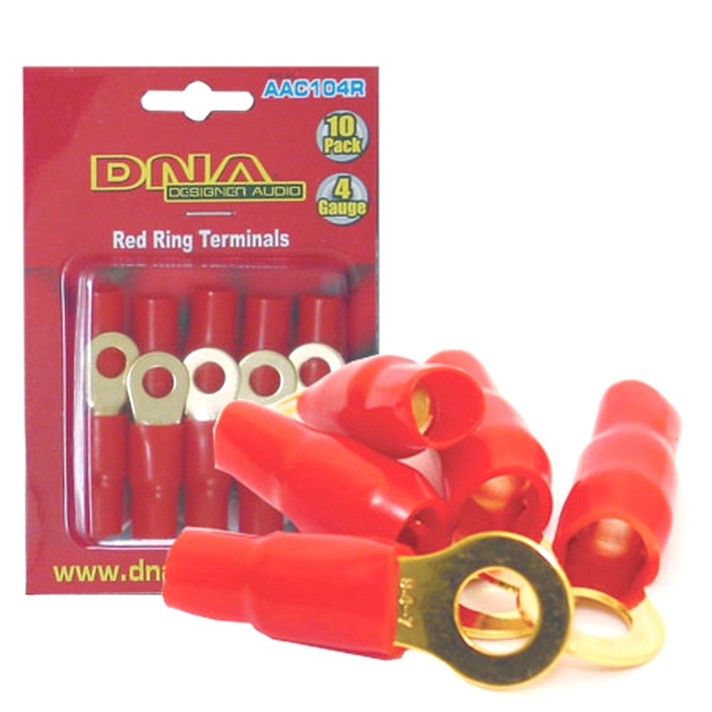 4 Awg Ring Terminal Red 10 Pack