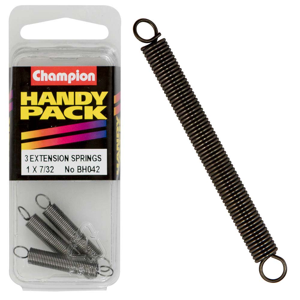 Champion 1 X 7/32in X 24G Extension Springs pack of 3