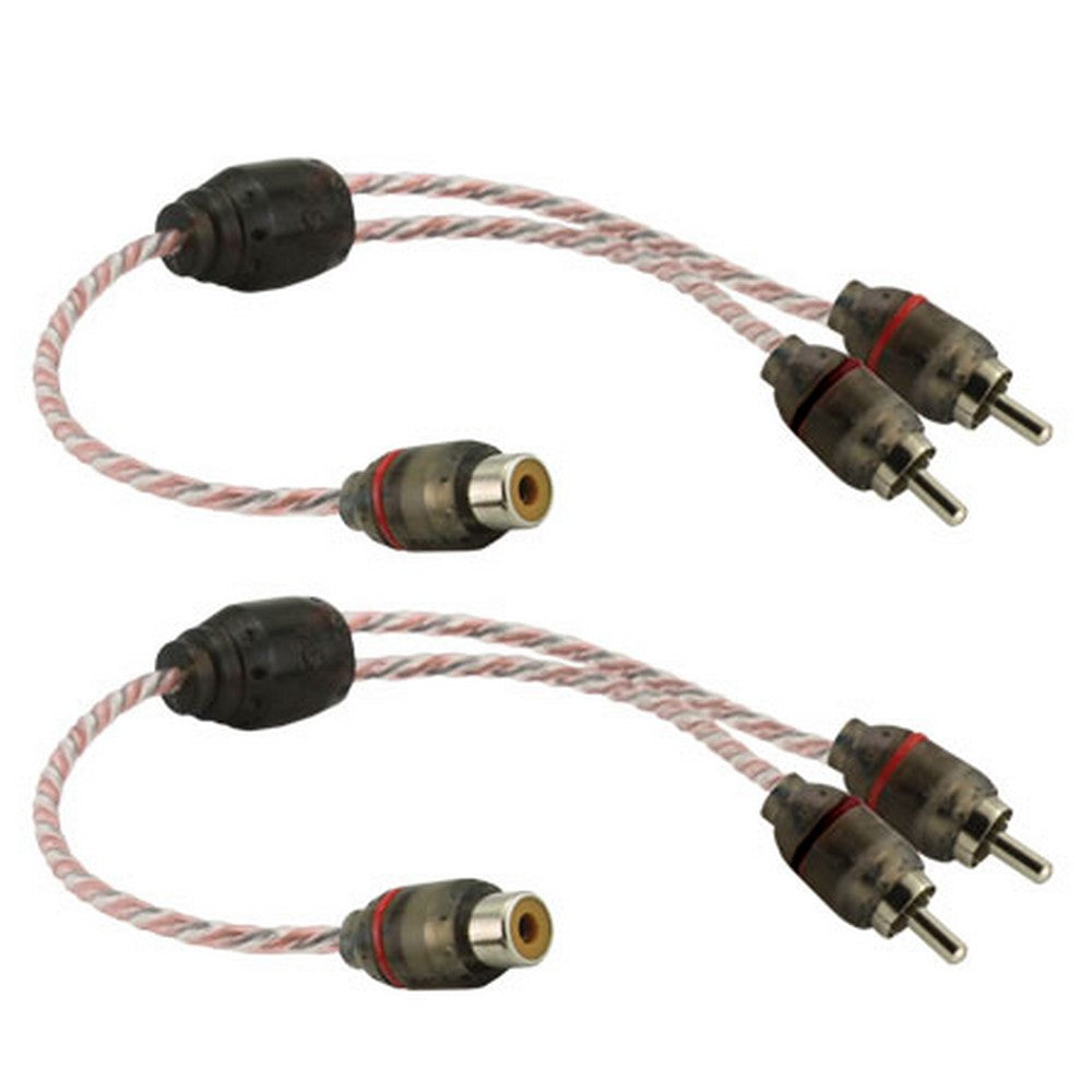 Dna Pro Spec Rca Y-Lead 1X Female Rca To 2X Male Rca Red Pair