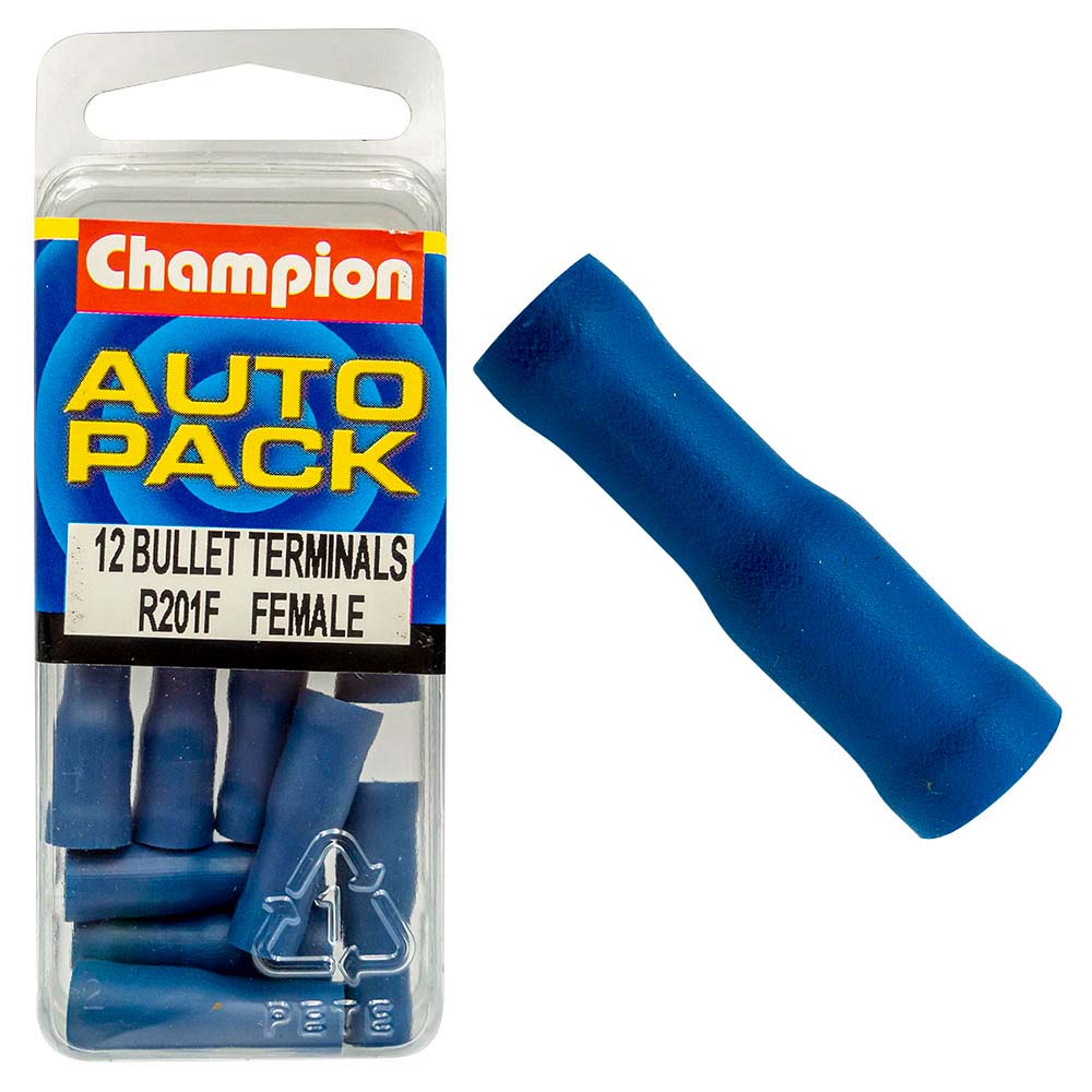 Champion Blue Bullet Terminal-Female 12 pack