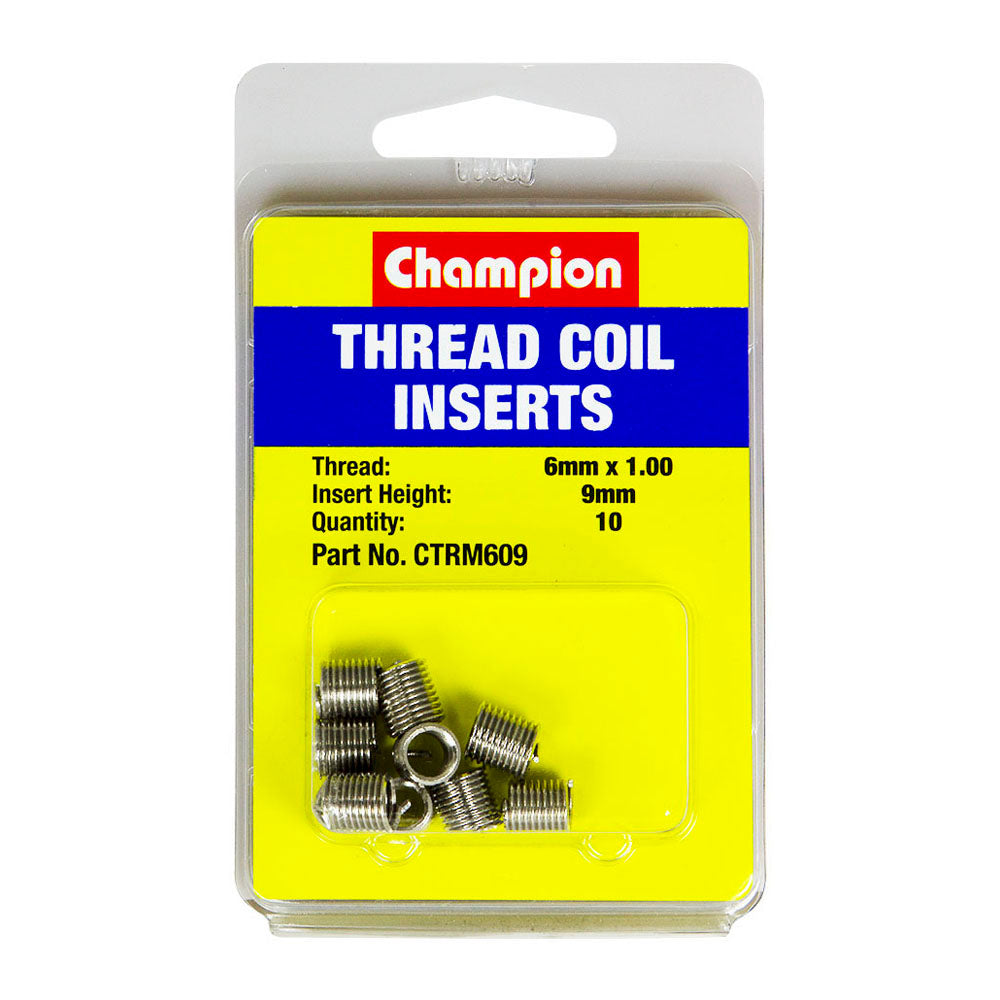 Champion M6 X 1.00 X 9mm Thread insert Refills -10Pk