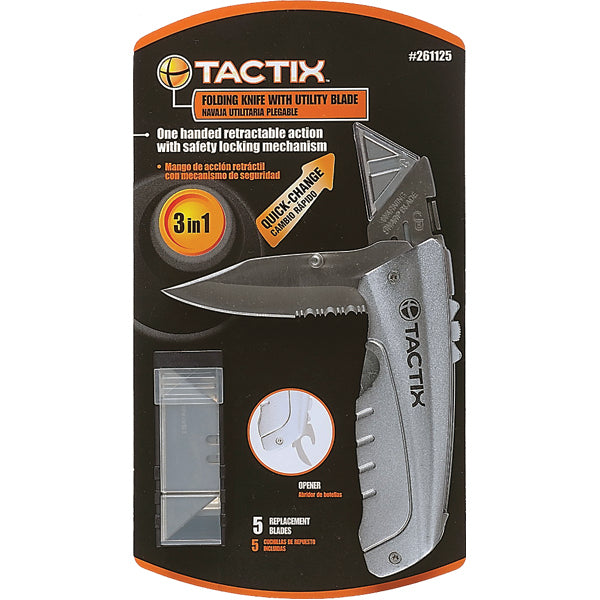 TACTIX   UTILITY FOLDING KNIFE DUAL FUNCTION