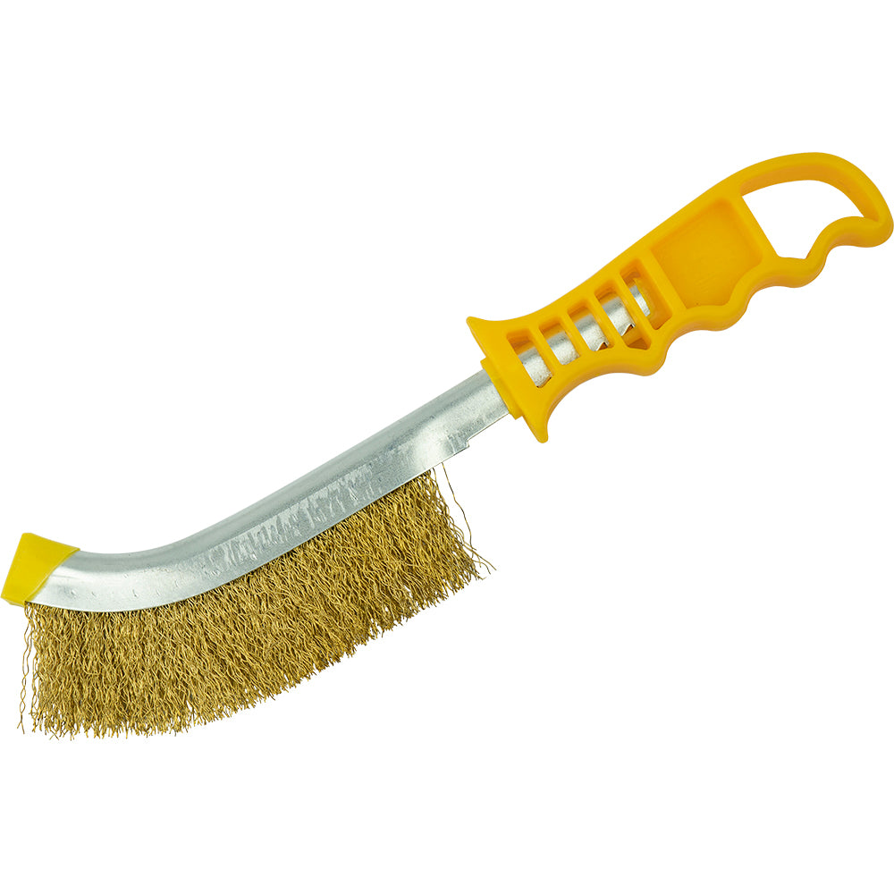 ITM Wire Brush Yellow Handle - Brass Wire