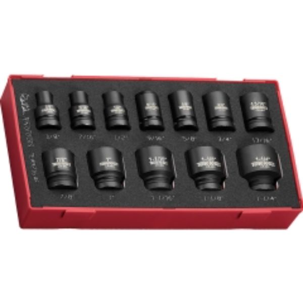 Teng 16pc 1/2in Dr. AF Reg. Impact Socket Set 6-Pnt EVA