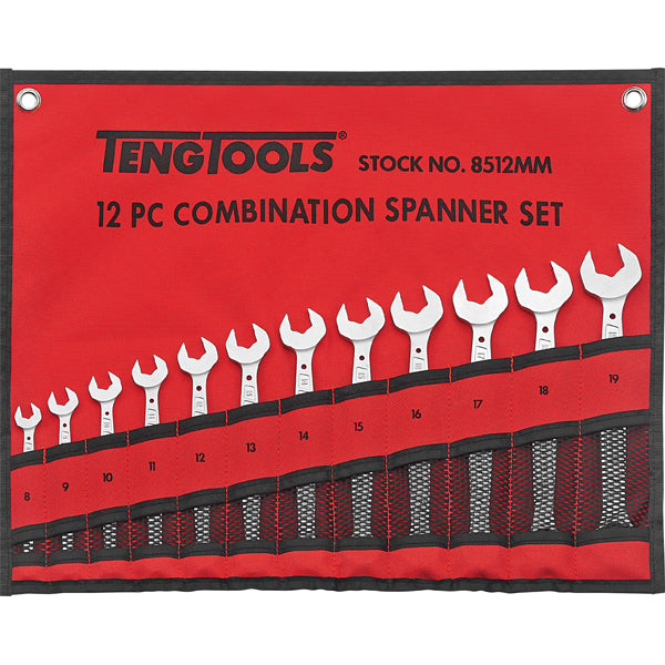 Teng 12pc Antislip Comb Span Set W/Wallet 8-19mm