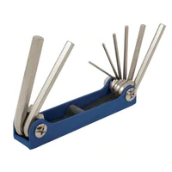 Hex Key Wrench Set Folding Metric 8Pce Truper