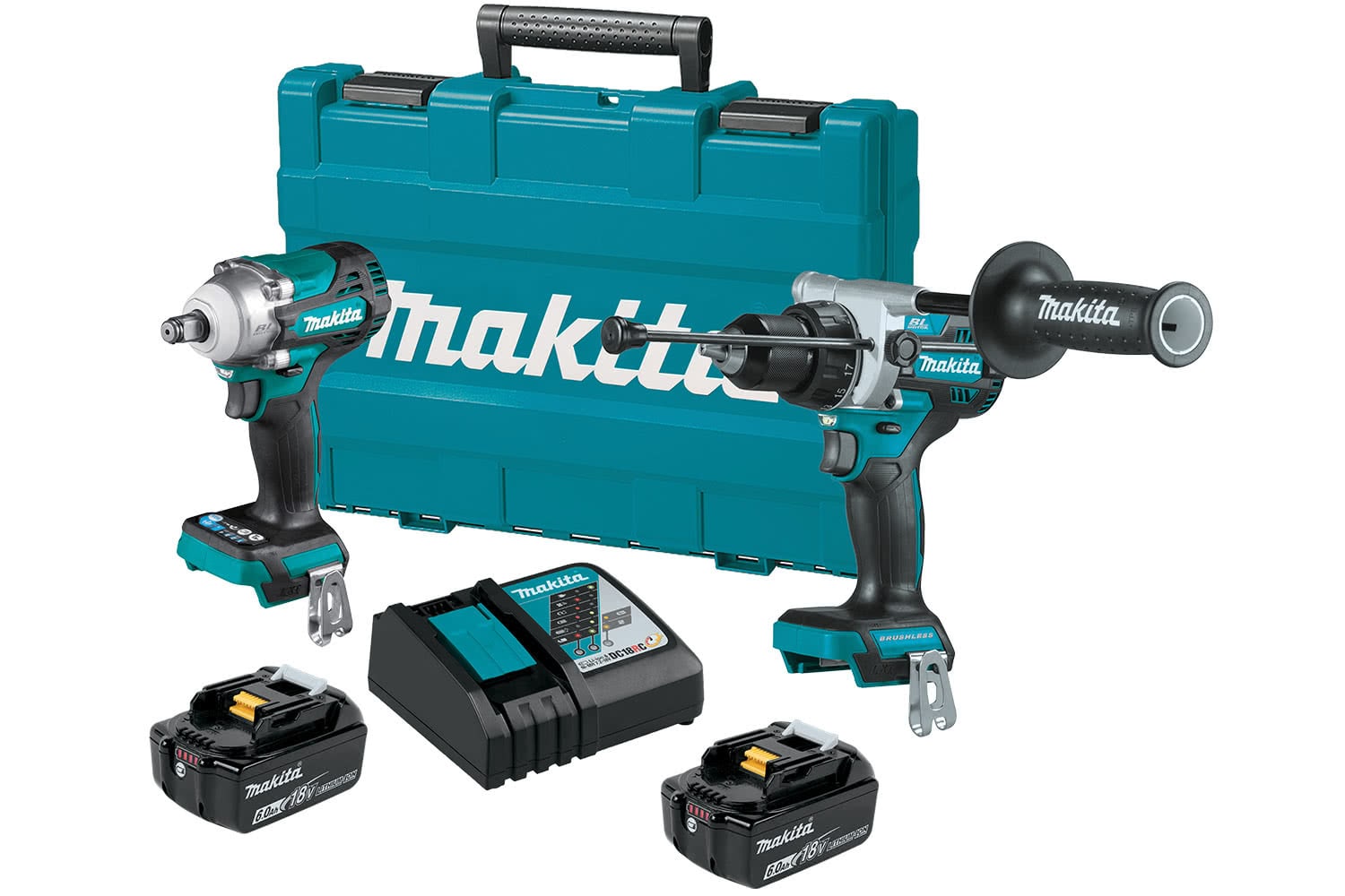 MAKITA 2PC COMBO 18V LXT BL KIT HP486+TW300 6ah