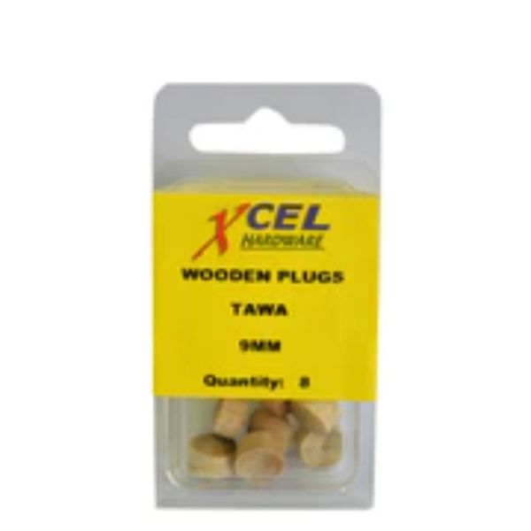 Wooden Plug Buttons Tawa 9mm 8/Pack