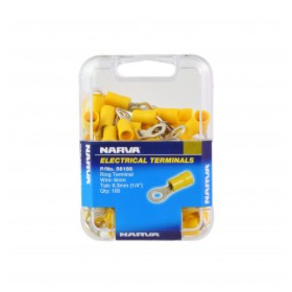 NARVA TERMINAL RING YELLOW 6.3MM