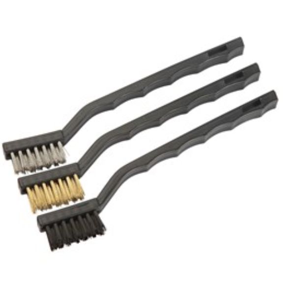 TOLSEN 3 PCE SMALL BRUSH SET Nylon, Steel,S.S IP6