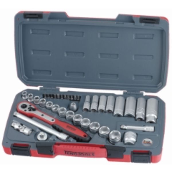 Teng 39pc 3/8in Dr. Metric Reg/Deep Socket Set