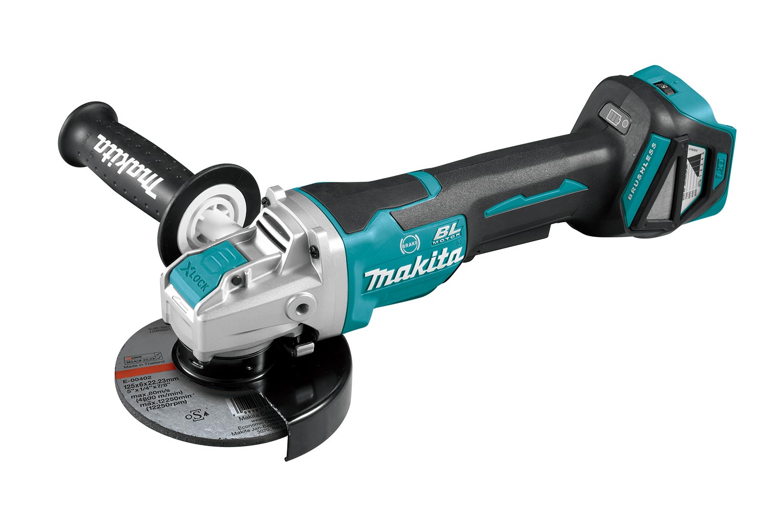 Makita 18V LXT Brushless 115mm/125mm Paddle Switch X-Lock Angle Grinder