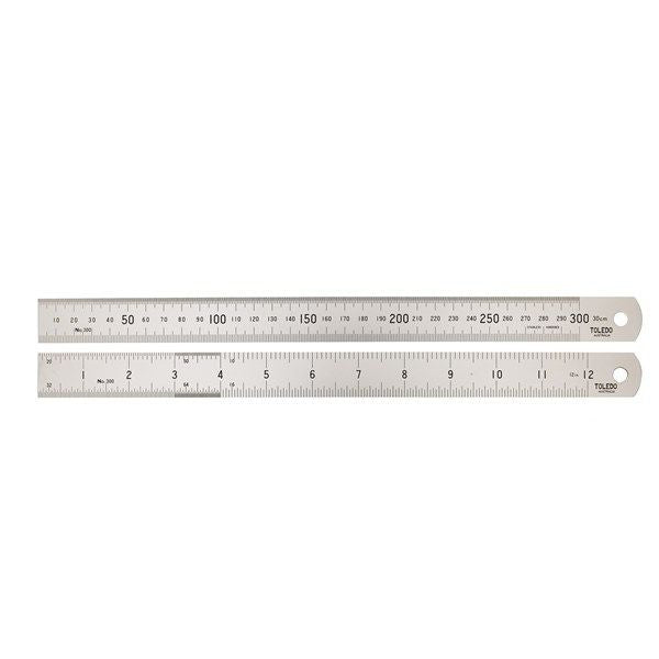 TOLEDO Stainless Steel Ruler Metric 300mm / Imperial 12 Inch