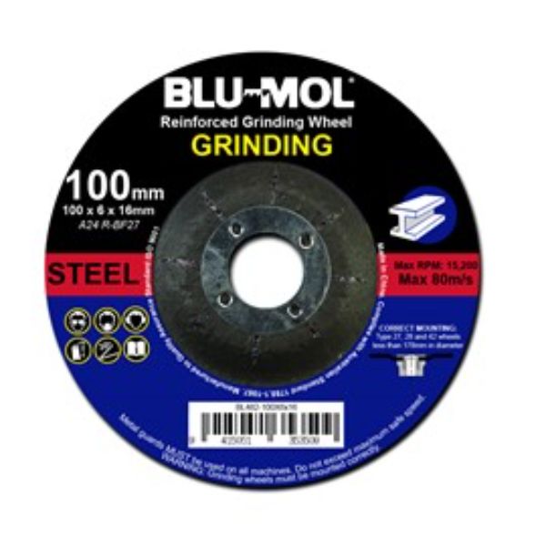 BLU-MOL METAL GRINDING WHEEL 115 x 6 x 22mm