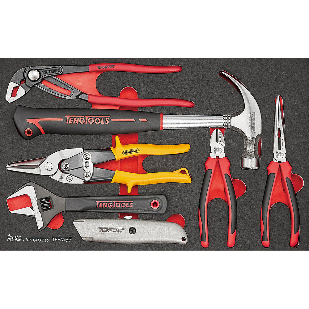 Teng 7pc Plier And Hammer Set EVA