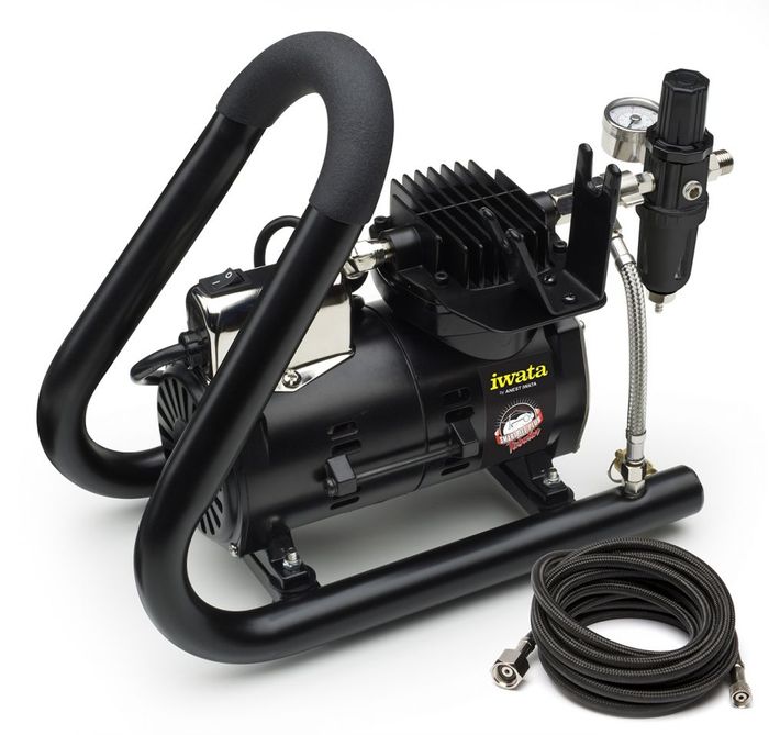 IWATA AIR BRUSH COMPRESSOR SMART JET PLUS HANDLE TANK