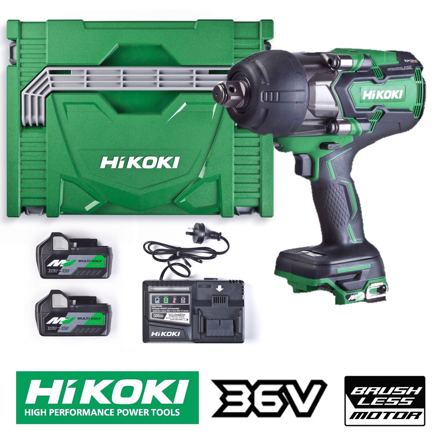 HiKOKI 36V 3 4 Brushless Impact Wrench 1100Nm Kit